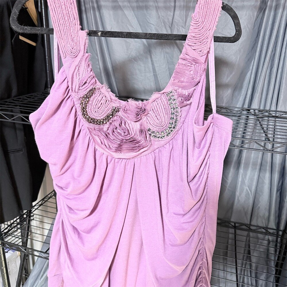 Elegant Lavender Embellished Tunic Top